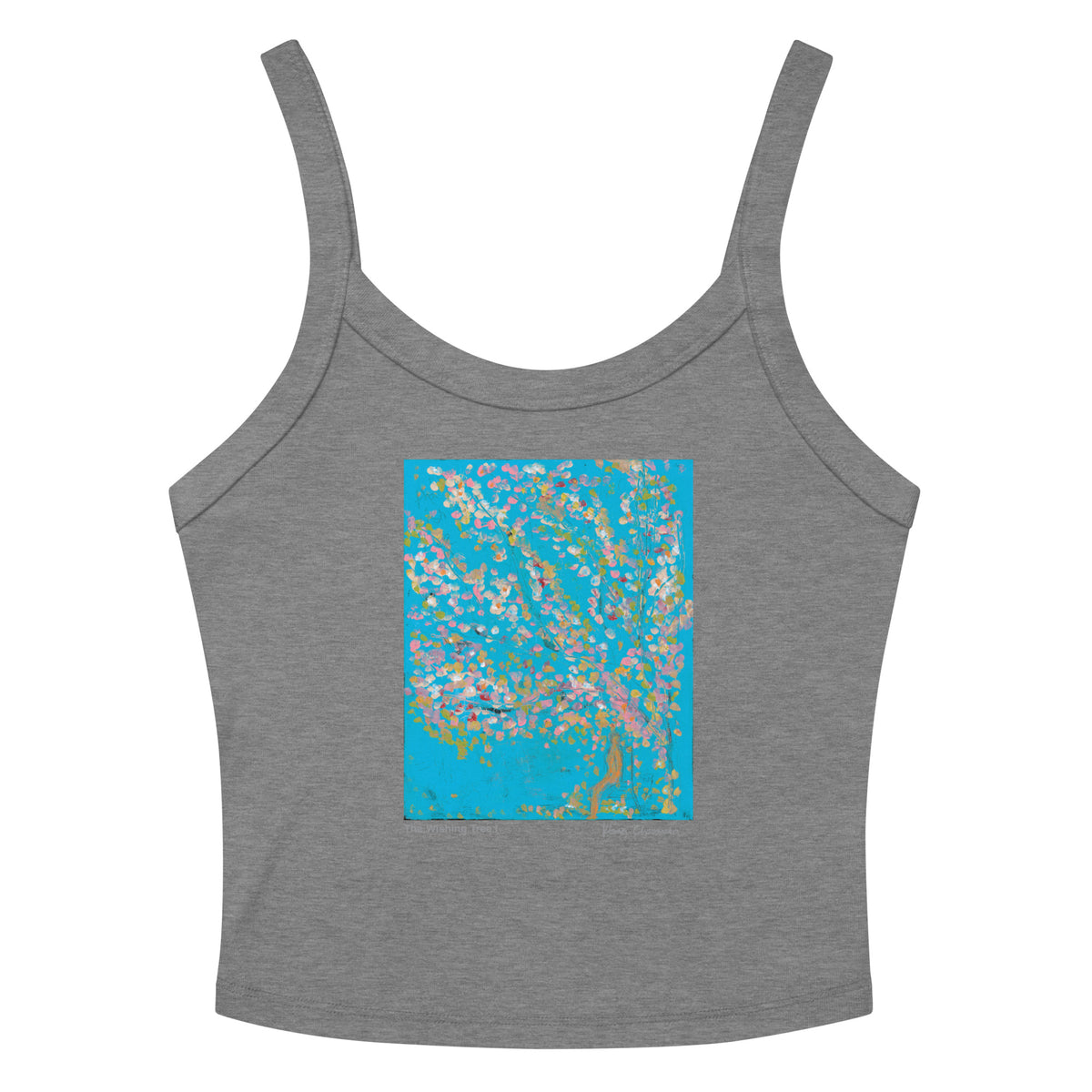 THE WISHING TREE I women's micro-rib tank top in Athletic Heather – flat front