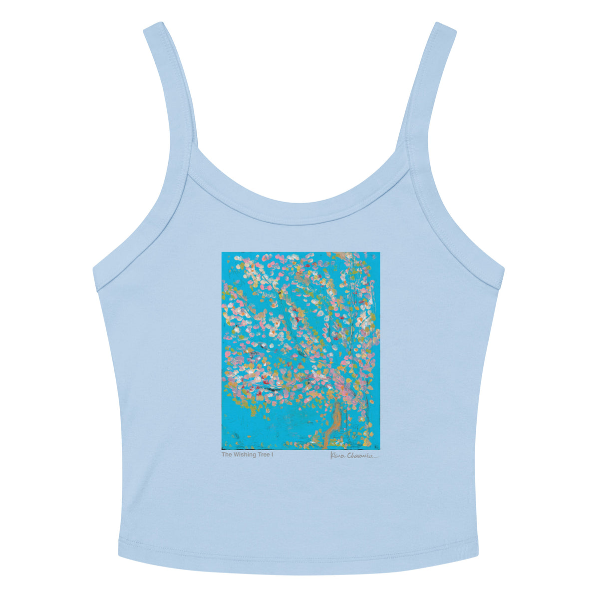 THE WISHING TREE I women's micro-rib tank top in Solid Baby Blue Blend – flat front