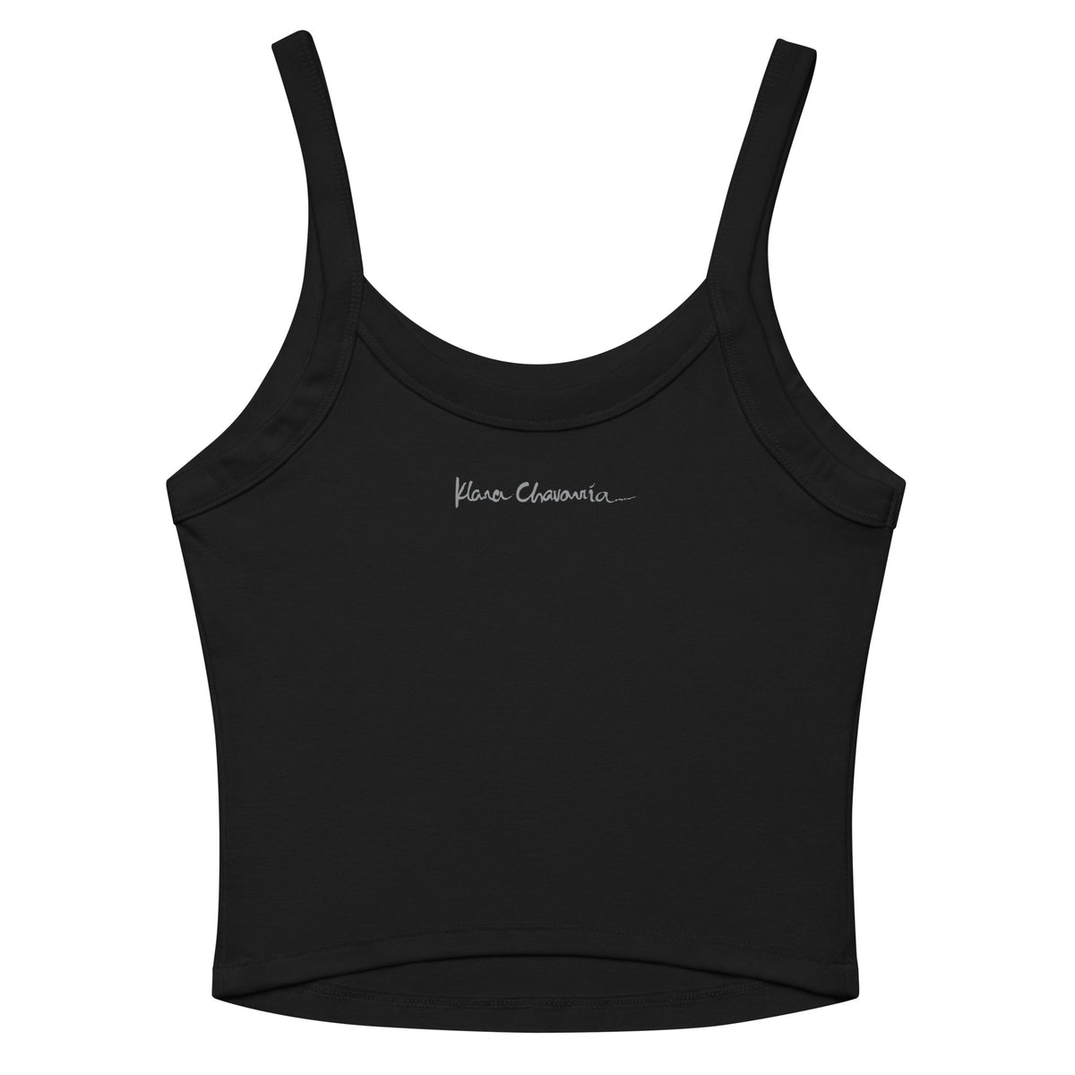 THE WISHING TREE I women's micro-rib tank top in Solid Black Blend – flat back