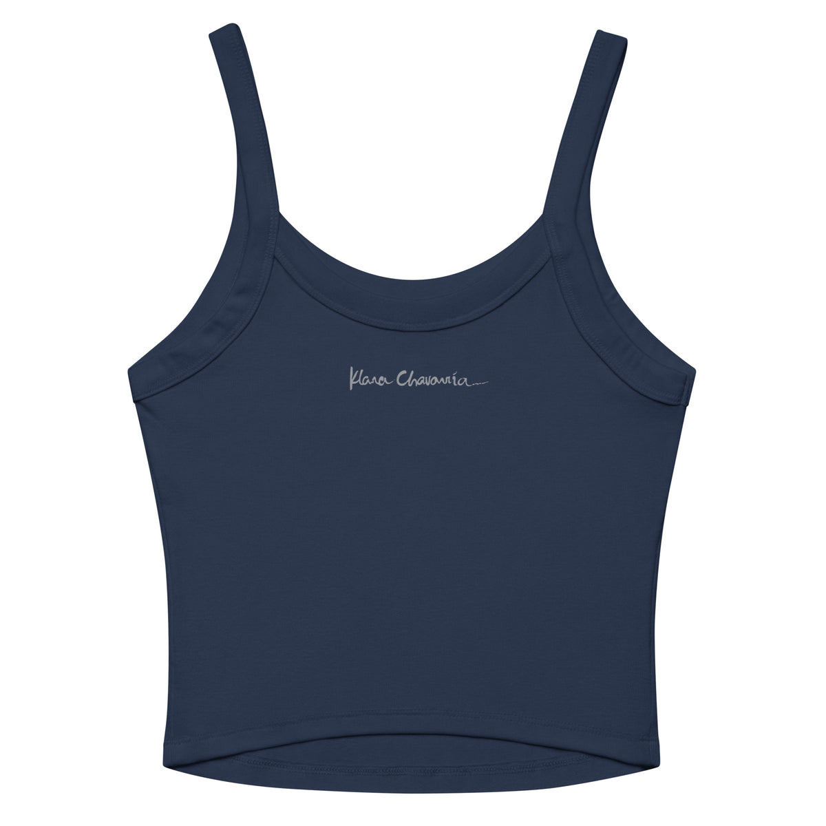 THE WISHING TREE I women's micro-rib tank top in Solid Navy Blend – flat back