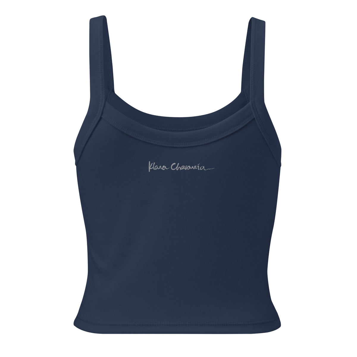 SOCIAL TRANSFORMATION women's micro-rib tank top in Solid Navy Blend – flat back