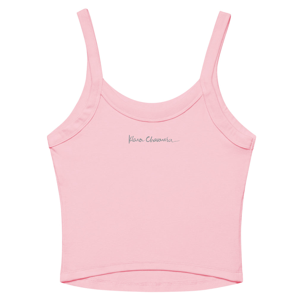 THE GRATEFUL women's micro-rib tank top in Solid Pink Blend – flat back