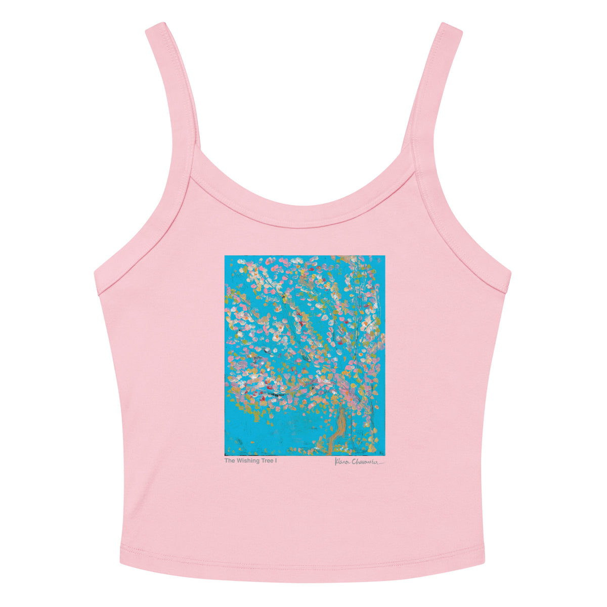 THE WISHING TREE I women's micro-rib tank top in Solid Pink Blend – flat front