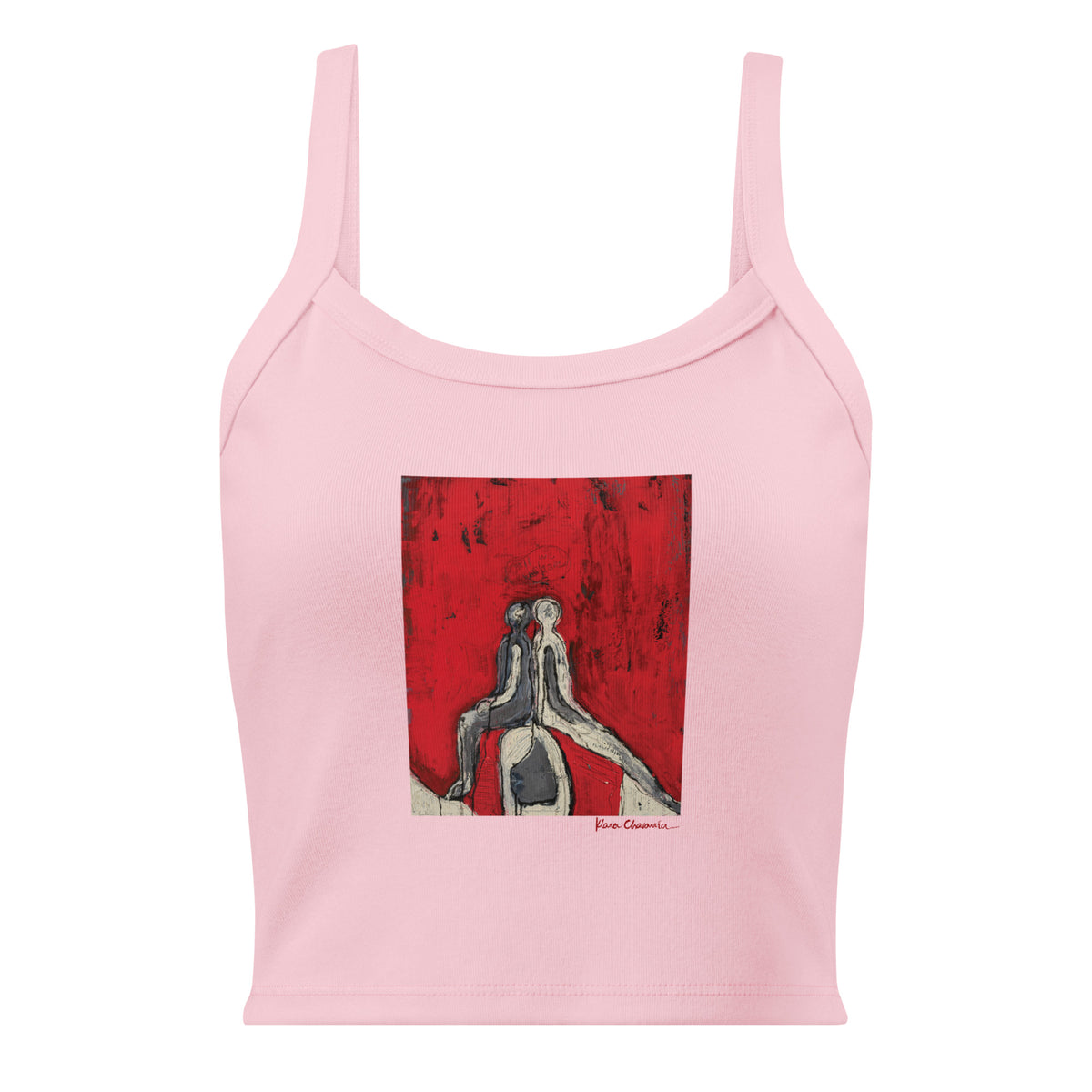 ALL WE SHARE women's micro-rib tank top in Solid Pink Blend – flat front