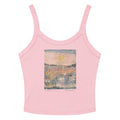 THE GRATEFUL women's micro-rib tank top in Solid Pink Blend – flat front