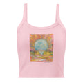 THE COLORS OF LIGHT women's micro-rib tank top in Solid Pink Blend – flat front