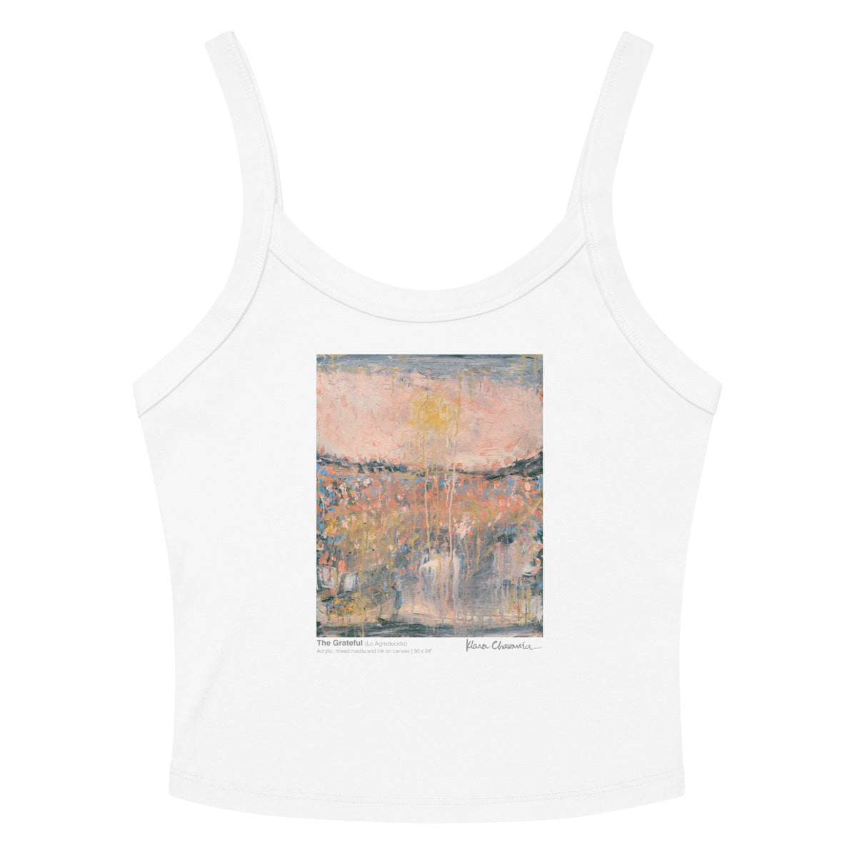 THE GRATEFUL women's micro-rib tank top in Solid White Blend – flat front
