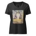WONDER women's V-neck tee – Dark Grey Heather – flat front