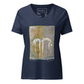 THE SEARCH V-neck tee – Heather Navy – flat front