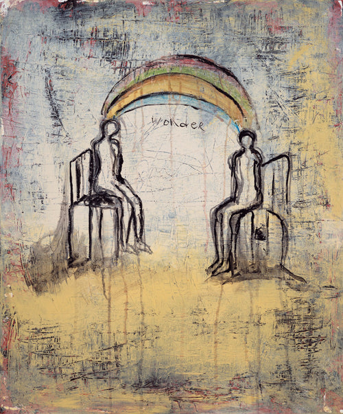 WONDER (Maravilla), original painting by Klara Chavarría, acrylic & mixed media on linen, 2020